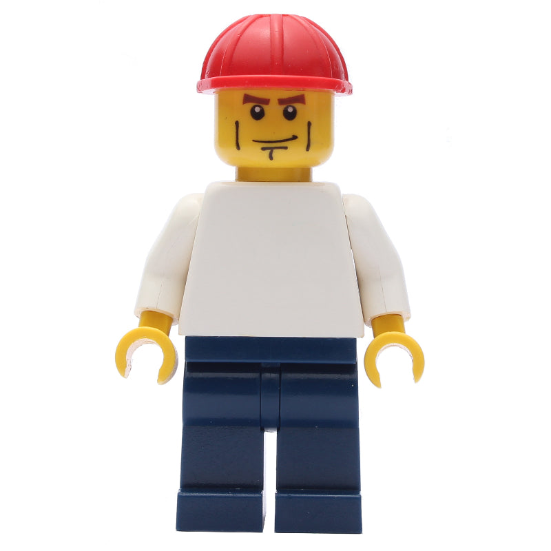 fig-010653 – White Torso, Dark Blue Legs, Red Helmet, Cheek Lines