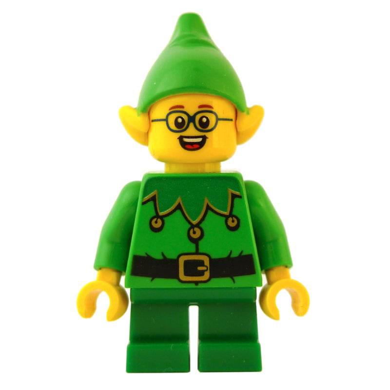 fig-010671 – Elf - Bright Green Torso, Green legs, Bright Green Hat, Glasses