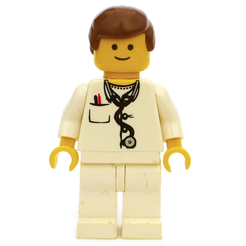 fig-010698 – Doctor - White Torso, Stethoscope, White Legs, Reddish Brown Hair