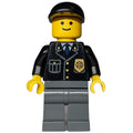 fig-010705 – Police - Black Torso, Dark Bluish Grey Legs, Black Cap