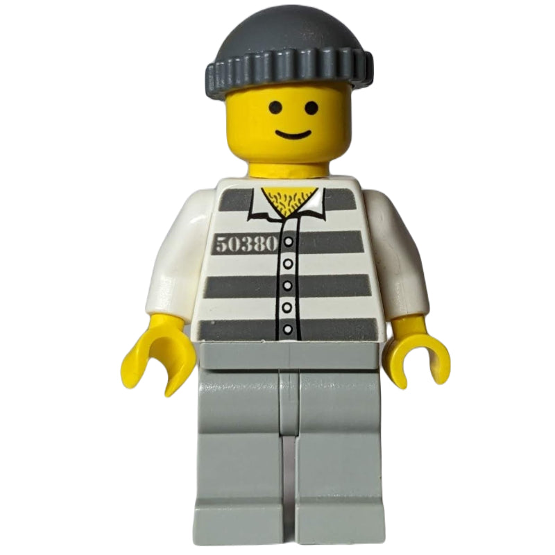 fig-010708 – Prisoner - White Torso, Light Bluish Grey Legs, Light Bluish Grey Cap - 50380