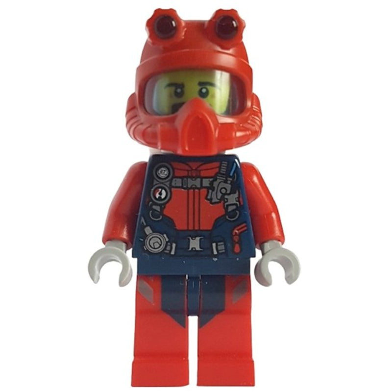 fig-010758 – Diver - Dark Blue Torso, Red Legs, Red Helmet, Beard