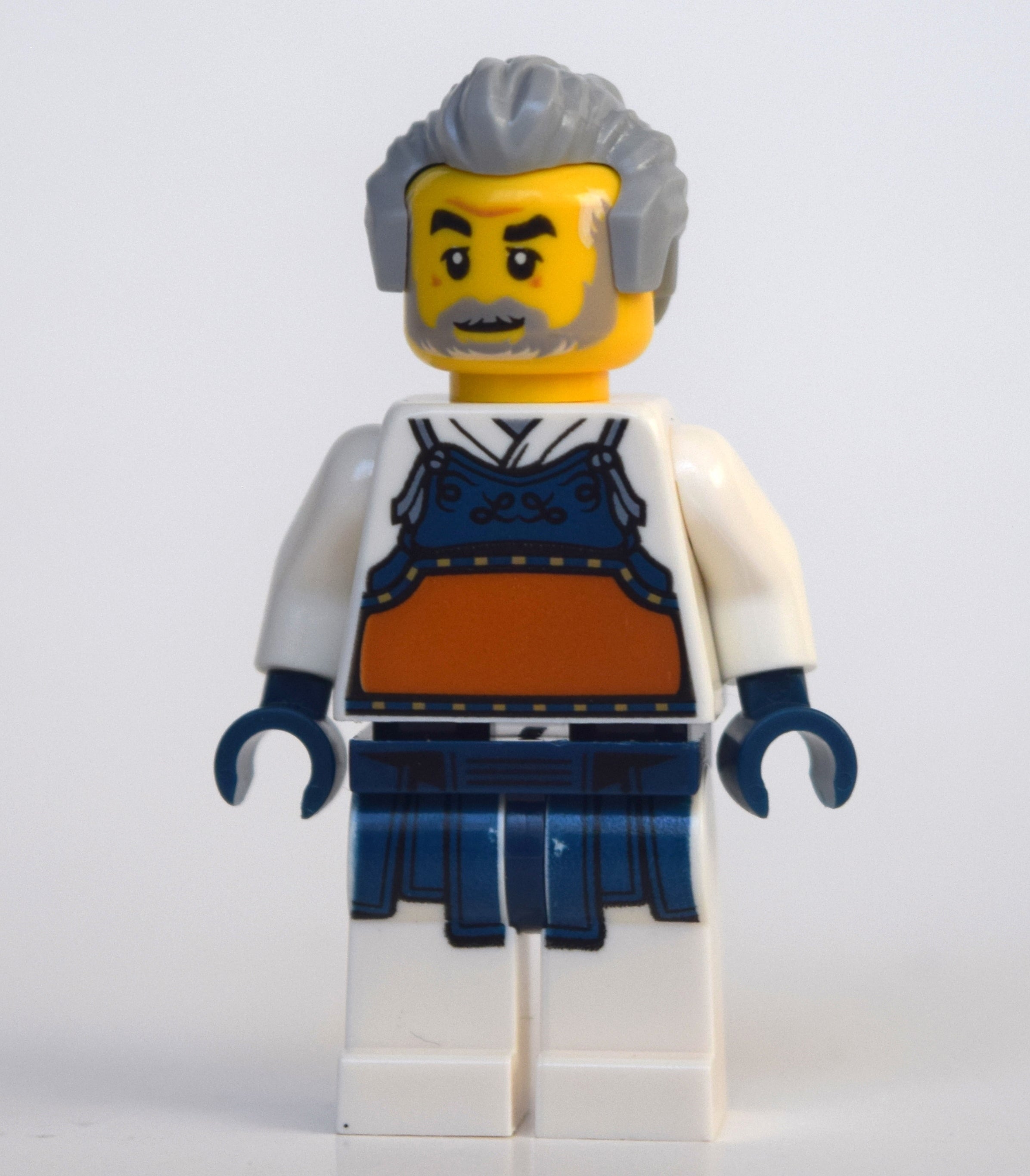 fig-010785 – Man, Kendo Armor, Light Bluish Gray Hair and Beard