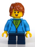 fig-010797 – Boy, Dark Azure Hoodie, Short Dark Blue Legs, Dark Orange Hair