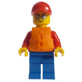 fig-010817 – Lifeguard, Red Jacket, Blue Legs, Red Cap, Orange Life Vest