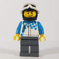 fig-010847 – Man, Racing Jacket, Black Helmet with White Snow Goggles