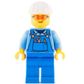 fig-010886 – Worker - Medium Blue Torso, Blue Overall, Orange Glasses, White Helmet