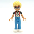 fig-010991 – Olly - Animal Print Shirt, Dark Azure Pants, White Shoes