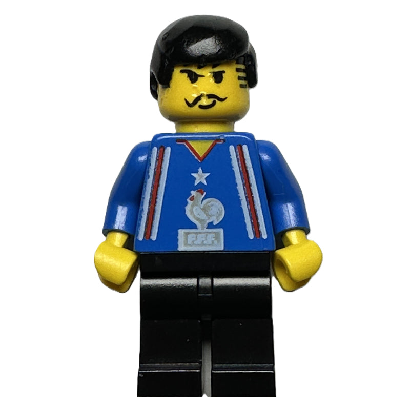 fig-011026 – Soccer Player, French Team Jersey, Black Hair, Moustache