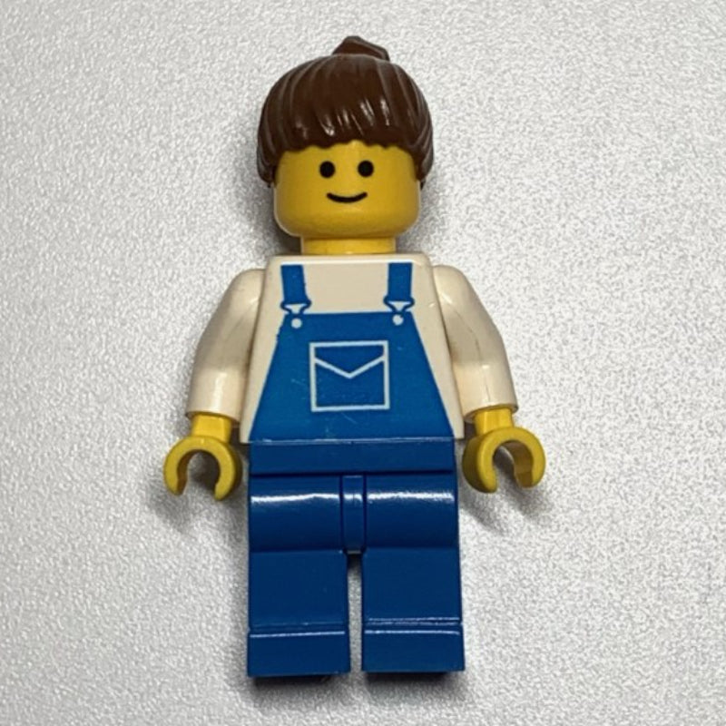 fig-011047 – White Torso, Blue Legs, Brown Hair Ponytail