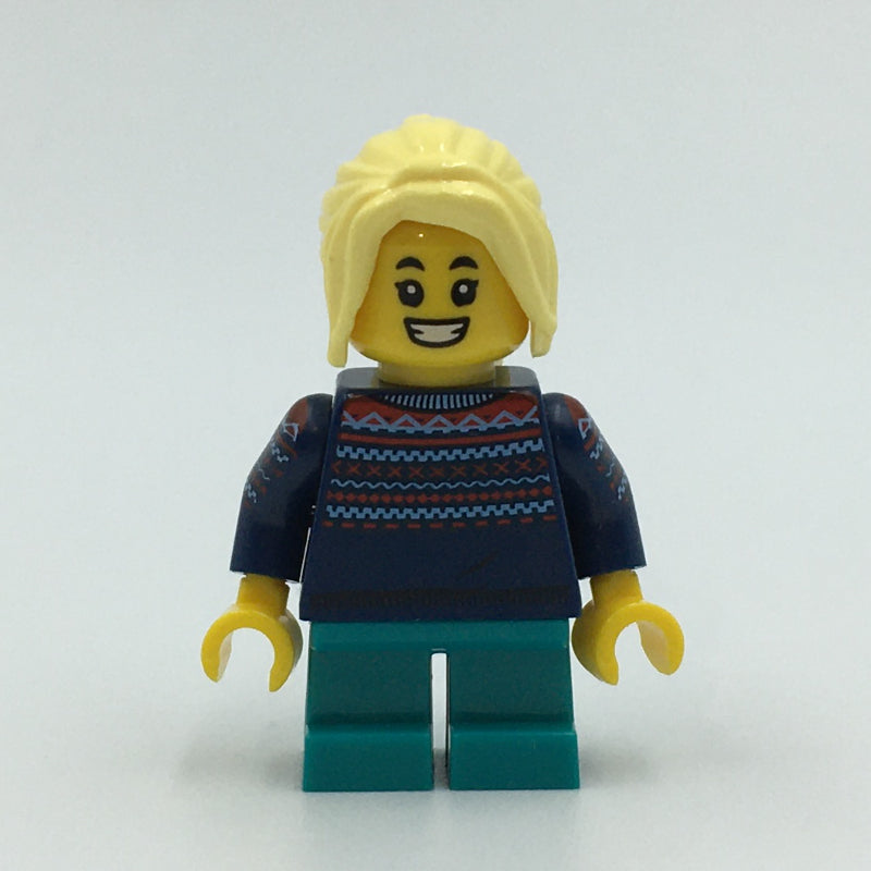 fig-011066 – Kid - Dark Blue Torso, Dark Turquoise Legs, Bright Light Yellow Hair