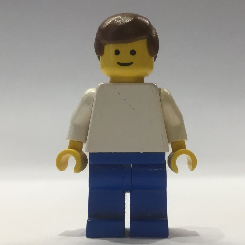 fig-011077 – White Torso, Blue Legs, Brown Hair - 3626a Head