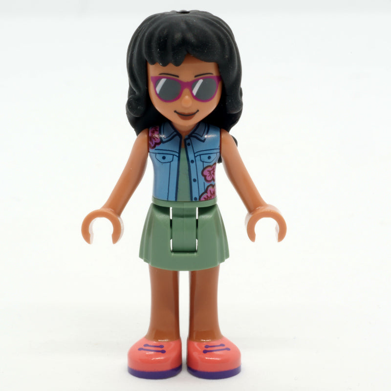 fig-011117 – Savannah - Blue Top, Sand Green Skirt, Black Hair