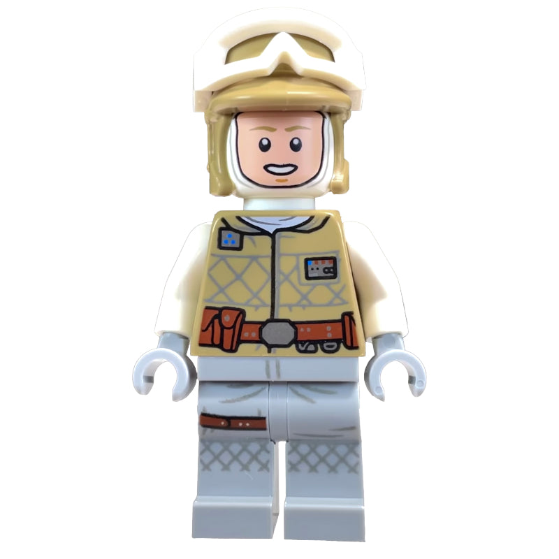 fig-011124 – Luke Skywalker, Hoth Outfit, Tan Hat, Printed Light Bluish Gray Legs
