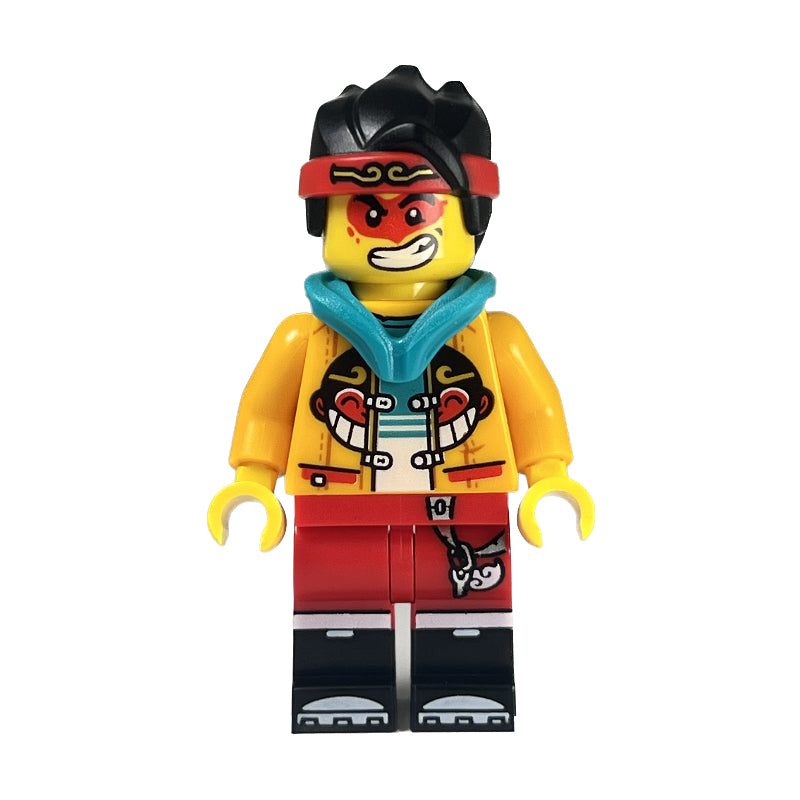 fig-011141 – Monkie Kid, Dark Turquoise Hood, Red Eye Make-up