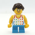 fig-011219 – Kid - White Torso, Dark Azure Legs, Dark Brown Hair, High Eyebrows