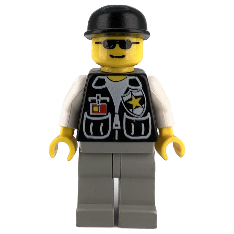fig-011267 – Police - Black Torso, Light Grey Legs, Black Cap