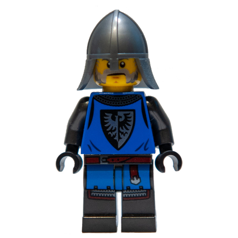 fig-011278 – Black Falcon Castle Guard - Blue Torso, Pearl Dark Grey Legs, Light Bluish Grey Mustache
