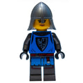 fig-011279 – Black Falcon Castle Guard, Female - Blue Torso, Pearl Dark Grey Legs, Flat Silver helmet