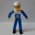 fig-011281 – Technic Figure Blue Legs, White Top with Blue Arms, White Helmet