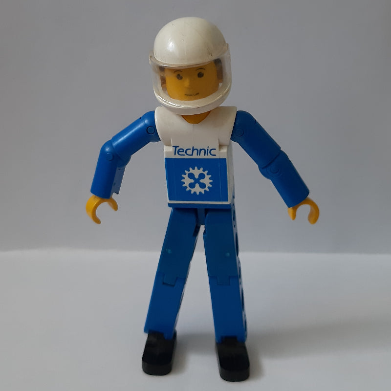 fig-011281 – Technic Figure Blue Legs, White Top with Blue Arms, White Helmet