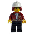 fig-011285 – Freya McCloud, Open Dark Red Jacket with Badge, White Fire Helmet (3626cpr2972 Head)