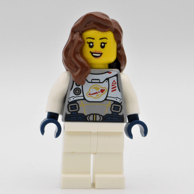 fig-011287 – Astronaut - Flat Silver Torso, White Legs, Reddish Brown Hair