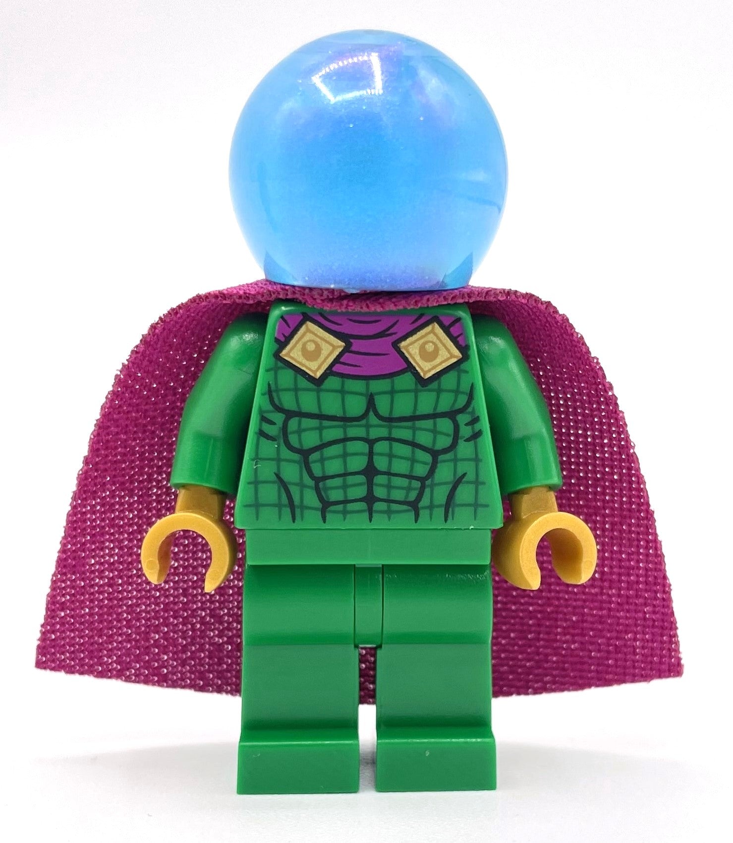fig-011297 – Mysterio, Green Outfit, Opal Trans-Light Blue Helmet