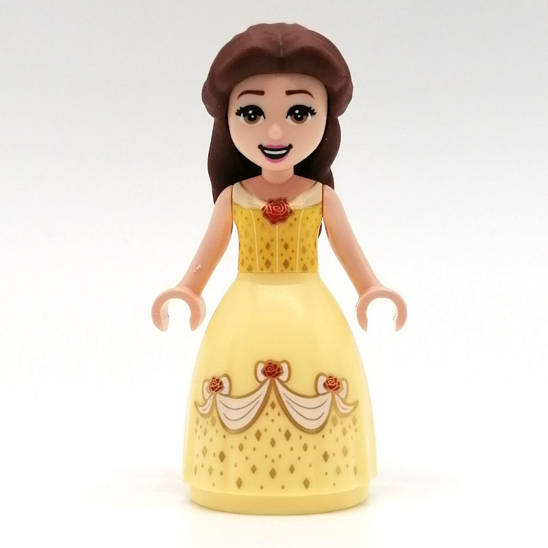 fig-011338 – Belle, Bright Light Orange and Bright Light Yellow Full Dress with Roses, Open Mouth