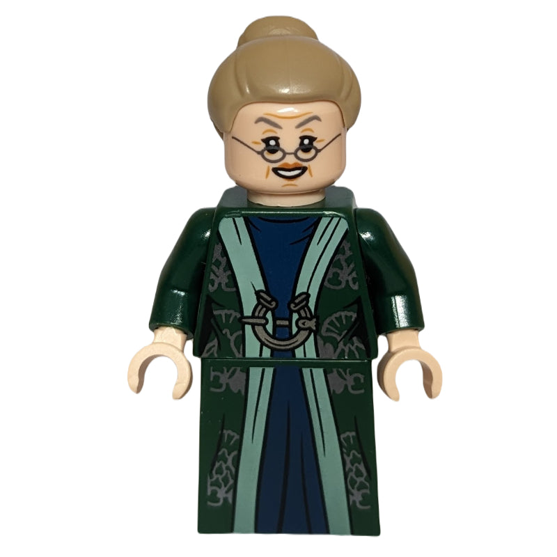 fig-011380 – Professor Minerva McGonagall, Dark Green Robes, Dark Tan Hair, Printed Skirt