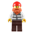 fig-011414 – Criminal, Prison Shirt with #86753, Beard, Red Head Wrap