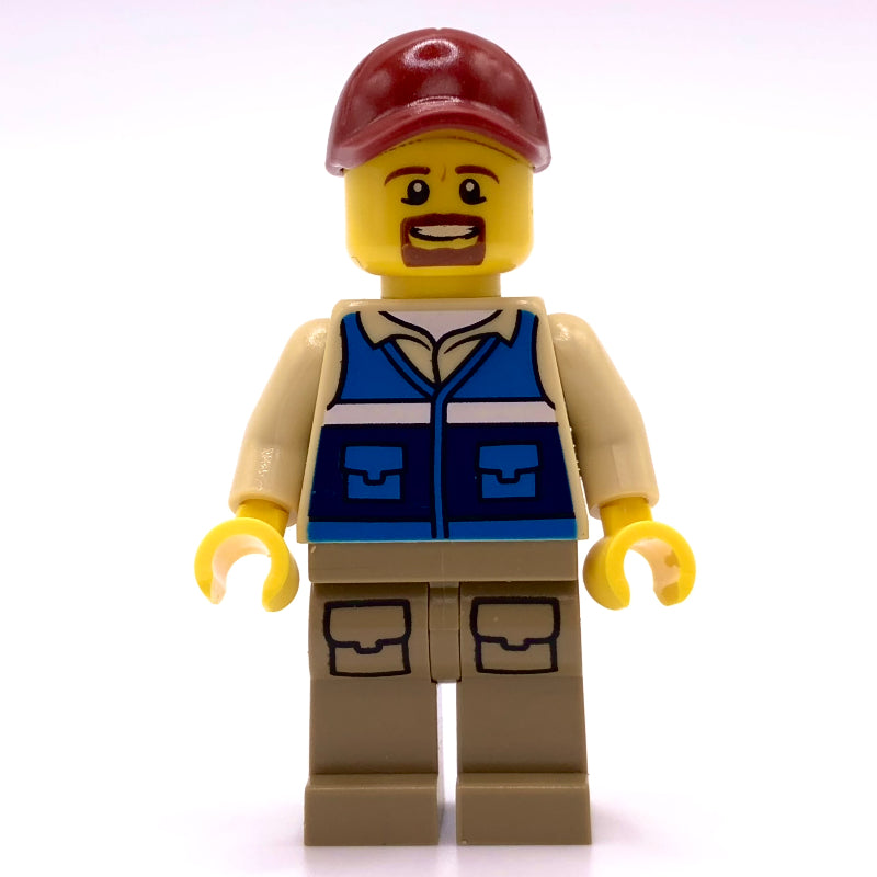 fig-011421 – Man, Blue Vest, Dark Red Cap, Goatee Beard