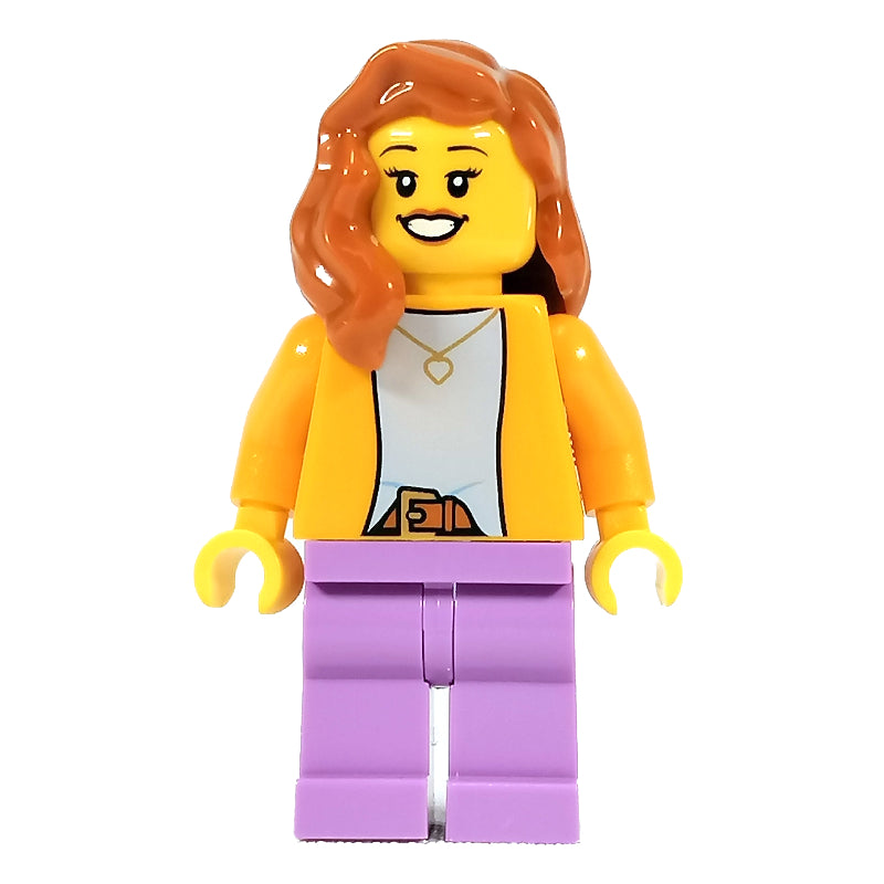 fig-011451 – Orange Torso, Medium Lavender Legs, Dark Orange Hair