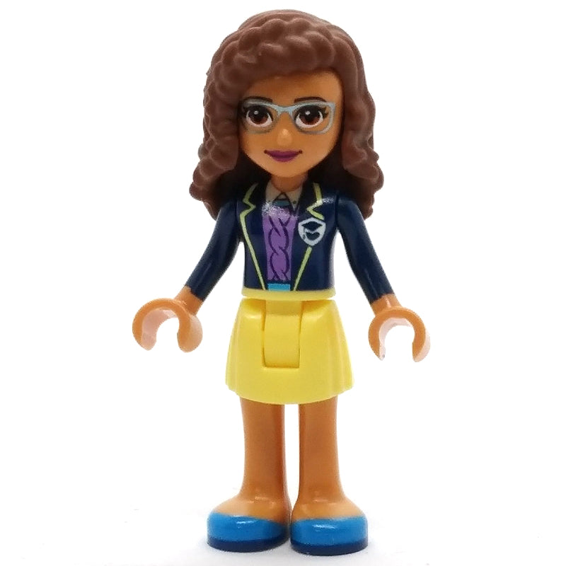 fig-011459 – Olivia - Dark Blue Jacket, Bright Light Yellow Skirt