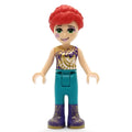 fig-011477 – Mia - Gold/Dark Purple Top, Dark Turquoise Pants, Face Paint