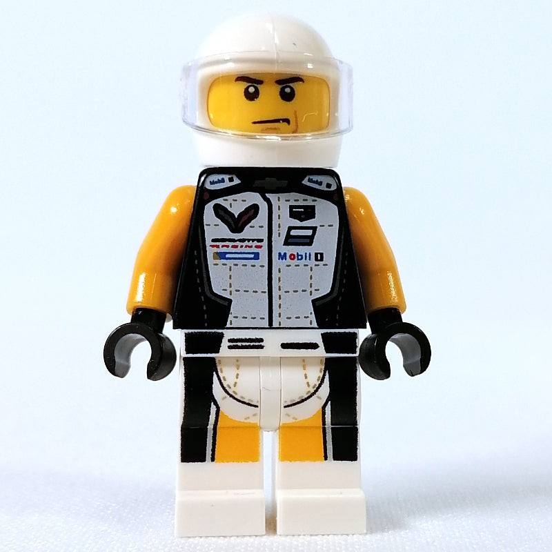fig-011500 – Race Driver - Black Torso, White Legs, White Helmet