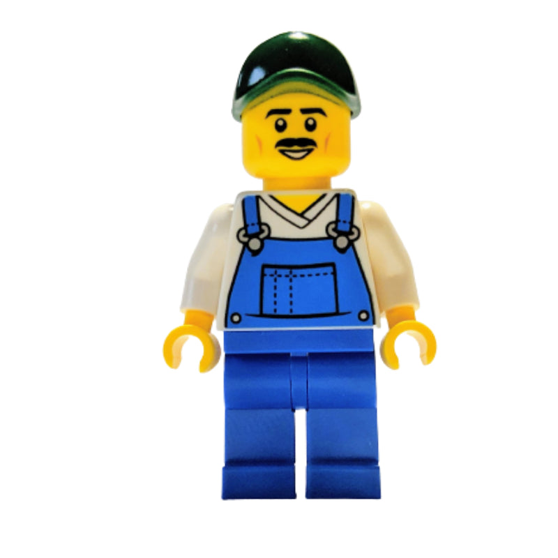 fig-011545 – Blue Overall, White Torso, Dark Green Cap
