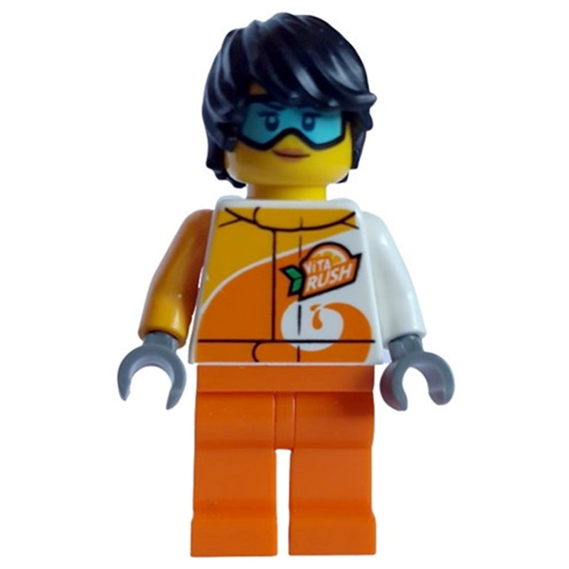fig-011553 – White/Orange Torso, Orange Legs, Black Hair, Goggles
