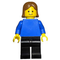 fig-011556 – Woman, Blue Torso, Black Legs, Medium Brown Hair