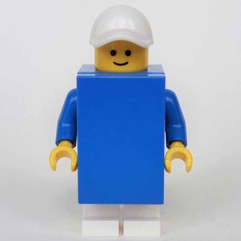 fig-011562 – Brick Suit Boy - Blue 2 x 3 Tile, White Cap