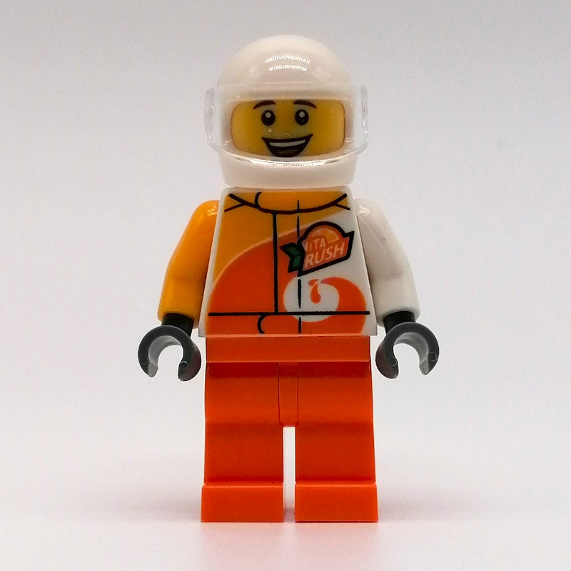 fig-011592 – Driver - White Torso, Orange Legs, White Helmet