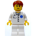 fig-011659 – Doctor, White Shirt with Star of Life Logo, Dark Orange Hair, Black Eyebrows