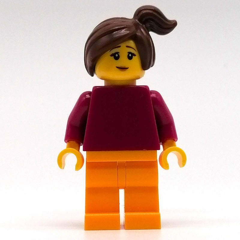 fig-011683 – Maria - Magenta Torso, Orange Legs, Reddish Brown Hair