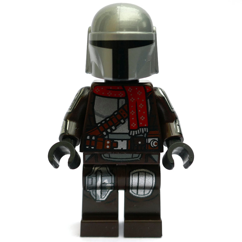 fig-011727 – The Mandalorian / Din Djarin, Dark Brown Outfit with Red Scarf