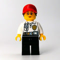 fig-011734 – Firefighter, White Torso, Black Legs, Red Cap