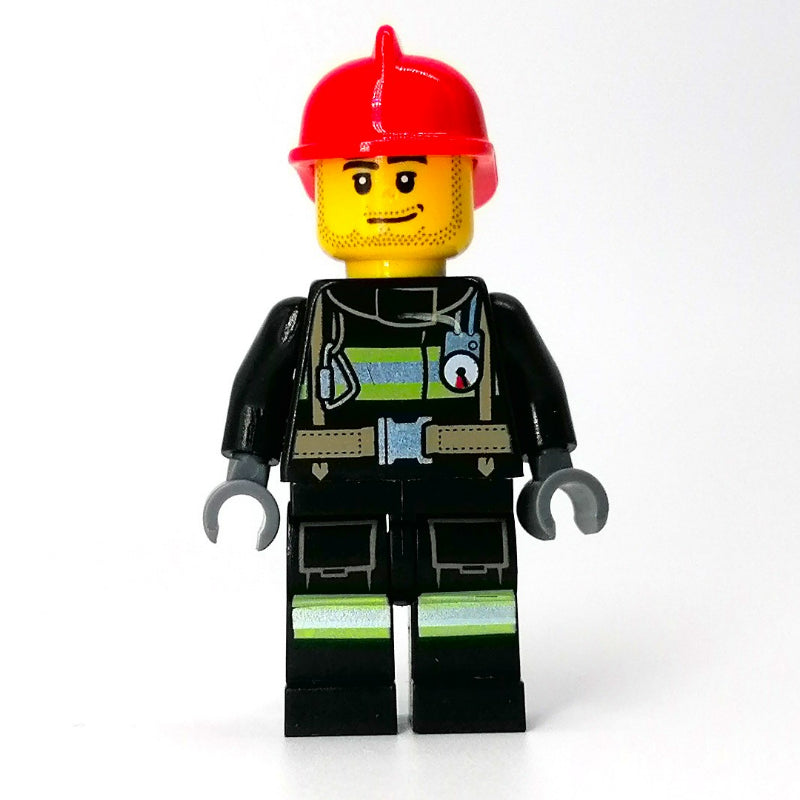 fig-011735 – Firefighter, Black Torso, Black Legs, Red Helmet
