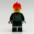fig-011736 – Fire Fighter - Black Torso, Black Legs, Red Helmet, Female