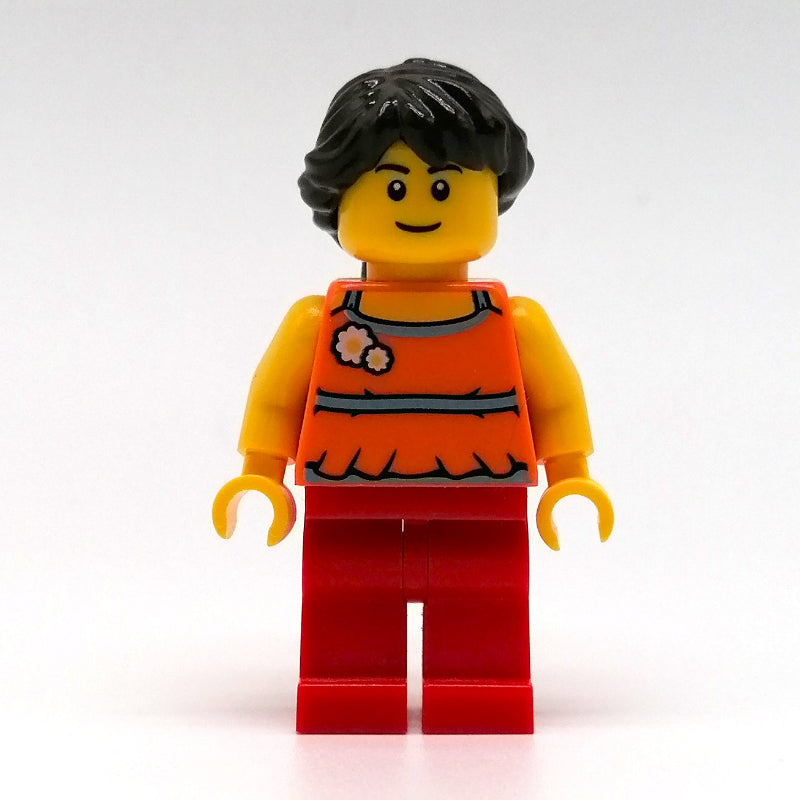 fig-011858 – Orange Torso, Red Legs, Dark Brown Hair