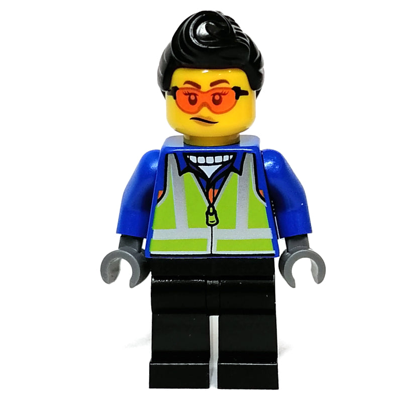 fig-011887 – Blue Torso, Black Legs, Black Hair, Orange Sun Glasses