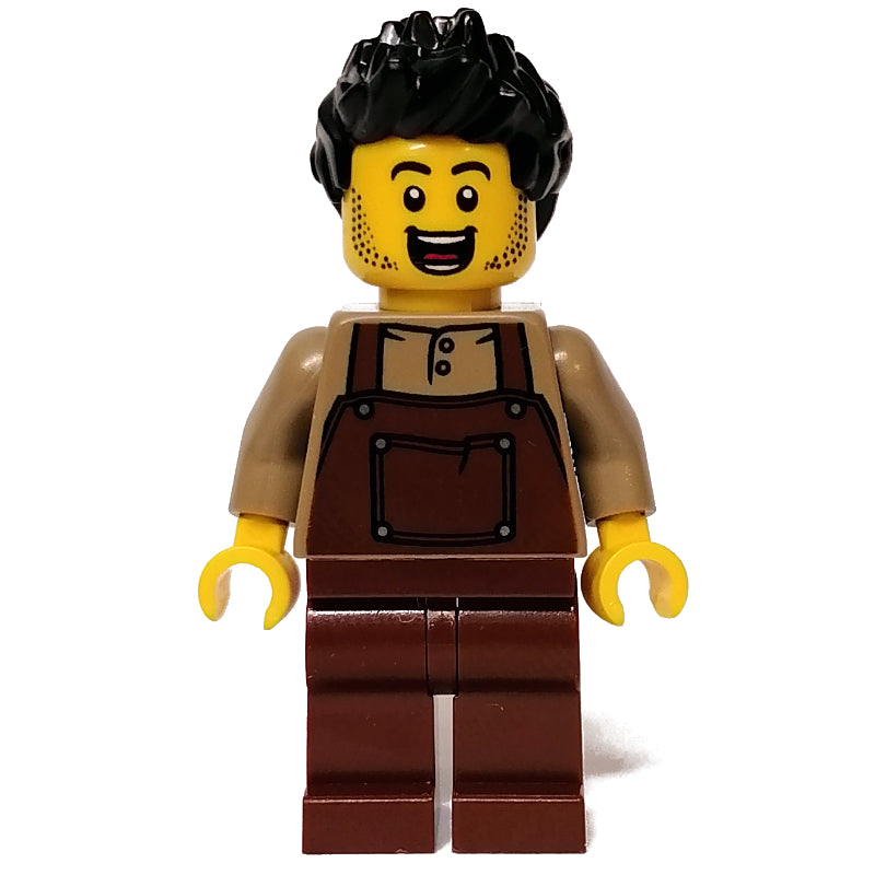 fig-011888 – Dark Tan Torso, Reddish Brown Apron, Black Hair